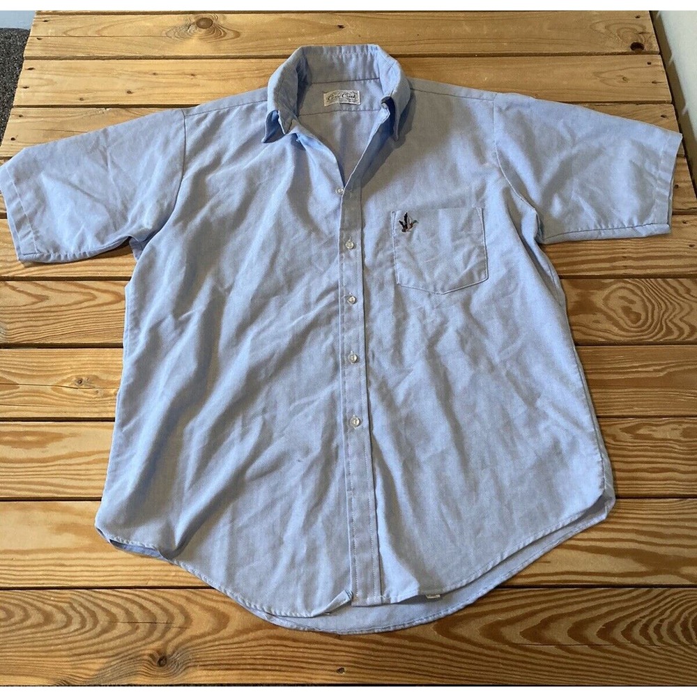 Vintage Cove Creek Button Up Shirt Size Large Men’s Blue Short Sleeve